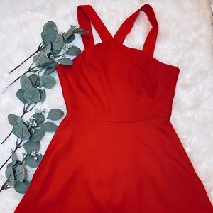 Red skater mini dress